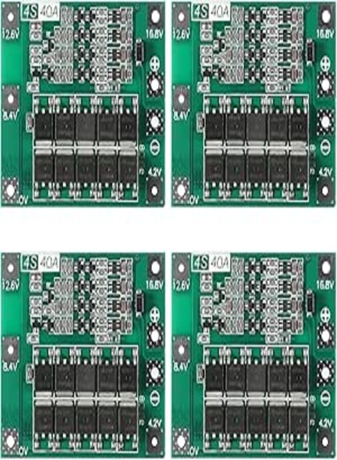4 Pcs 4S 40A 16.8V PCB BMS Enhanced Battery Protection Board for Drill Motor Motorcycle Battery 18650 Battery Packs Lipo Cell Module